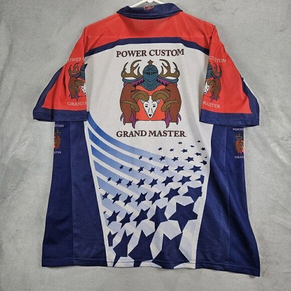 Power Custom Grand Cycling Jersey Mens XL Blue Techwear USA Gun Shop 1/4 Zip - Picture 6 of 7